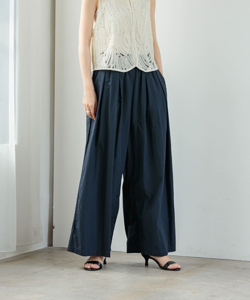 URBAN RESEARCH（アーバンリサーチ）の「『UR TECH』ギャザーワイドパンツ（その他パンツ・レディース・ライトグレー/ブラック/ベージュ系その他/ネイビー・FREE）」の6枚目の写真