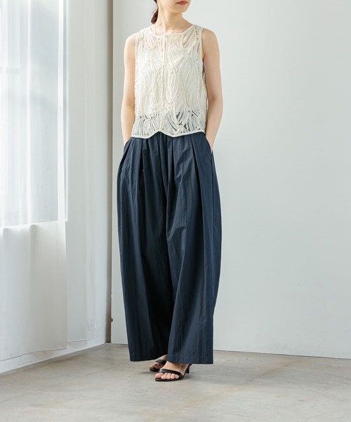 URBAN RESEARCH（アーバンリサーチ）の「『UR TECH』ギャザーワイドパンツ（その他パンツ・レディース・ライトグレー/ブラック/ベージュ系その他/ネイビー・FREE）」の9枚目の写真