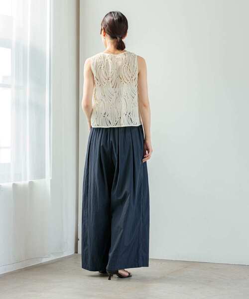 URBAN RESEARCH（アーバンリサーチ）の「『UR TECH』ギャザーワイドパンツ（その他パンツ・レディース・ライトグレー/ブラック/ベージュ系その他/ネイビー・FREE）」の11枚目の写真