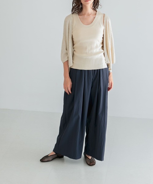 URBAN RESEARCH（アーバンリサーチ）の「『UR TECH』ギャザーワイドパンツ（その他パンツ・レディース・ライトグレー/ブラック/ベージュ系その他/ネイビー・FREE）」の14枚目の写真