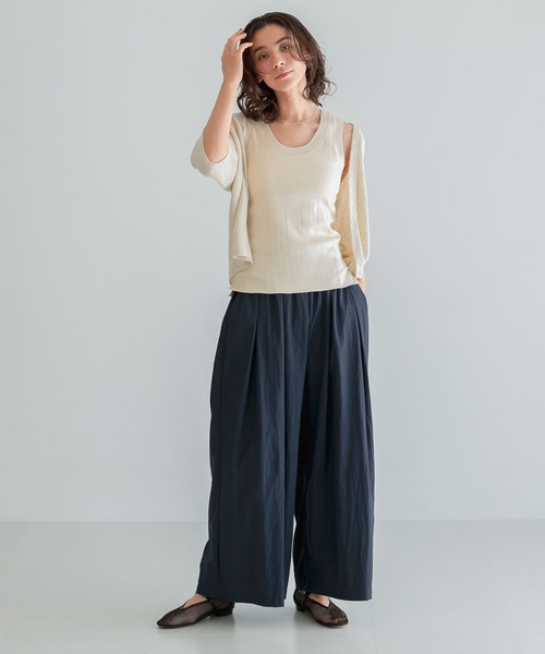 URBAN RESEARCH（アーバンリサーチ）の「『UR TECH』ギャザーワイドパンツ（その他パンツ・レディース・ライトグレー/ブラック/ベージュ系その他/ネイビー・FREE）」の15枚目の写真