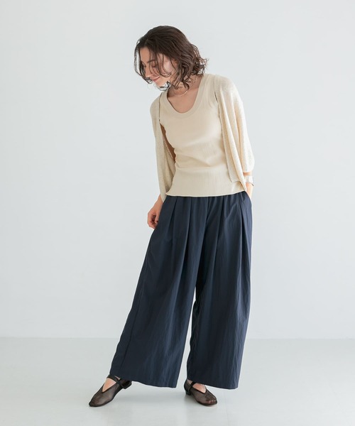 URBAN RESEARCH（アーバンリサーチ）の「『UR TECH』ギャザーワイドパンツ（その他パンツ・レディース・ライトグレー/ブラック/ベージュ系その他/ネイビー・FREE）」の16枚目の写真