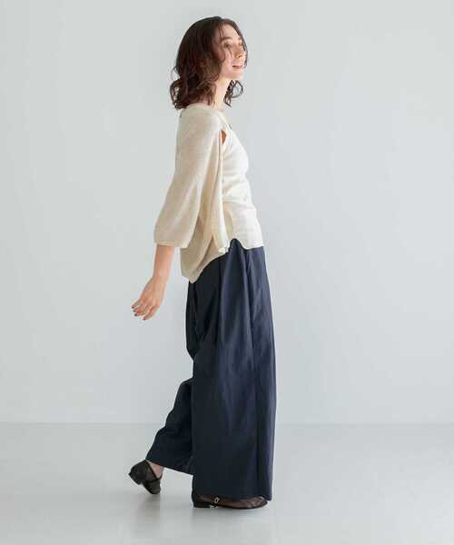 URBAN RESEARCH（アーバンリサーチ）の「『UR TECH』ギャザーワイドパンツ（その他パンツ・レディース・ライトグレー/ブラック/ベージュ系その他/ネイビー・FREE）」の19枚目の写真