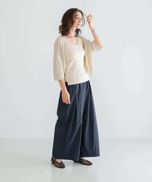 URBAN RESEARCH（アーバンリサーチ）の「『UR TECH』ギャザーワイドパンツ（その他パンツ・レディース・ライトグレー/ブラック/ベージュ系その他/ネイビー・FREE）」の20枚目の写真