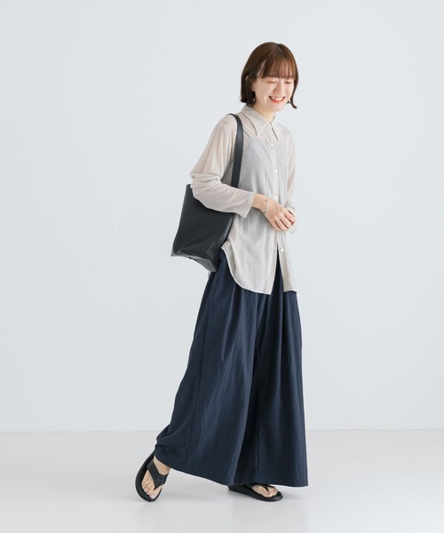 URBAN RESEARCH（アーバンリサーチ）の「『UR TECH』ギャザーワイドパンツ（その他パンツ・レディース・ライトグレー/ブラック/ベージュ系その他/ネイビー・FREE）」の21枚目の写真