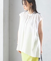 〈手洗い可能〉コットン リップル アシメ ブラウス ◇
