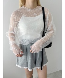 WC | リボンチュールビッグトップス(Tシャツ/カットソー)