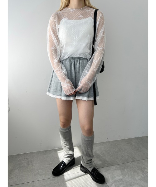 WC（ダブル シー）の「リボンチュールビッグトップス（Tシャツ/カットソー・レディース・ブラック/ピンク/ホワイト・FREE）」の7枚目の写真