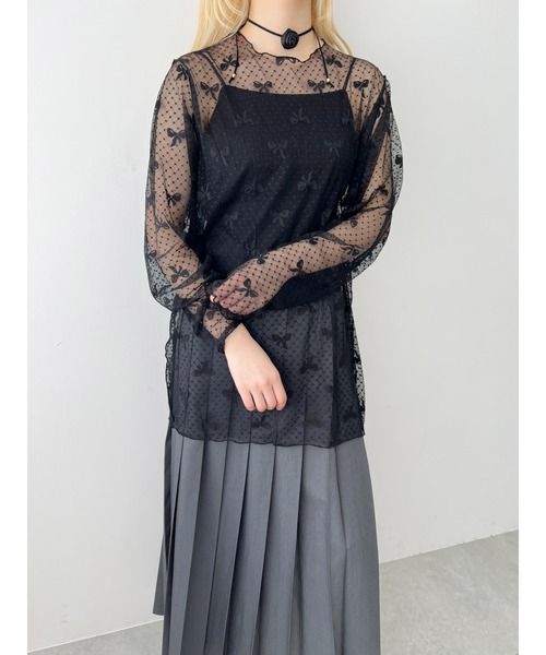 WC（ダブル シー）の「リボンチュールビッグトップス（Tシャツ/カットソー・レディース・ブラック/ピンク/ホワイト・FREE）」の13枚目の写真