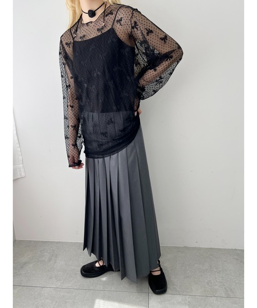 WC（ダブル シー）の「リボンチュールビッグトップス（Tシャツ/カットソー・レディース・ブラック/ピンク/ホワイト・FREE）」の14枚目の写真