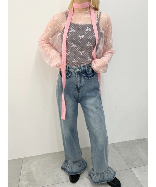 WC（ダブル シー）の「リボンチュールビッグトップス（Tシャツ/カットソー・レディース・ブラック/ピンク/ホワイト・FREE）」の17枚目の写真