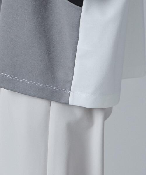 LUCY（ルーシー）の「LUCY/ドルマンポンチカラーブロックT（Tシャツ/カットソー・メンズ・ベージュ/ブルー・LARGE/MEDIUM）」の8枚目の写真