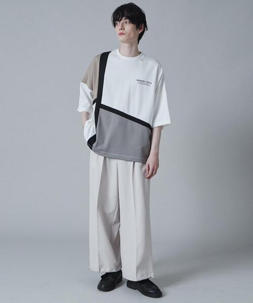 LUCY（ルーシー）の「LUCY/ドルマンポンチカラーブロックT（Tシャツ/カットソー・メンズ・ベージュ/ブルー・LARGE/MEDIUM）」の12枚目の写真