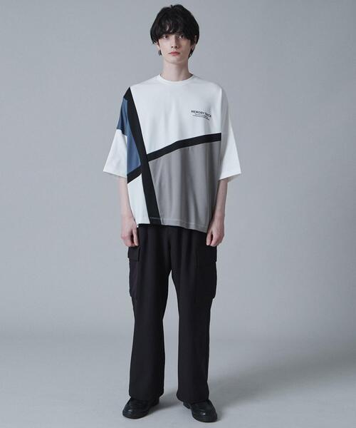 LUCY（ルーシー）の「LUCY/ドルマンポンチカラーブロックT（Tシャツ/カットソー・メンズ・ベージュ/ブルー・LARGE/MEDIUM）」の17枚目の写真