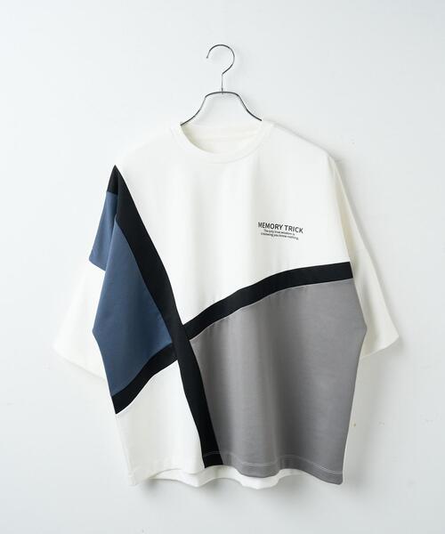 LUCY（ルーシー）の「LUCY/ドルマンポンチカラーブロックT（Tシャツ/カットソー・メンズ・ベージュ/ブルー・LARGE/MEDIUM）」の22枚目の写真