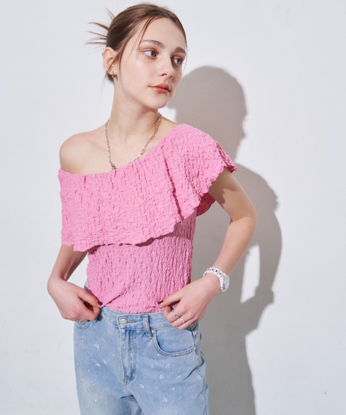 MOCOA'S(モコアズ)の「マルチWAYノースリオフショルトップス(Tシャツ/カットソー・レディース・ブラック/ピンク/ホワイト・FREE)」の19枚目の写真