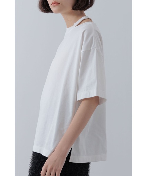 Limue(リミュ)の「カッティングデザインカットソー(Tシャツ/カットソー・レディース・カーキ/ブラック/ホワイト・FREE)」の8枚目の写真