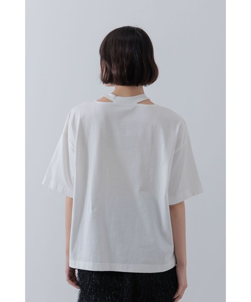Limue(リミュ)の「カッティングデザインカットソー(Tシャツ/カットソー・レディース・カーキ/ブラック/ホワイト・FREE)」の7枚目の写真