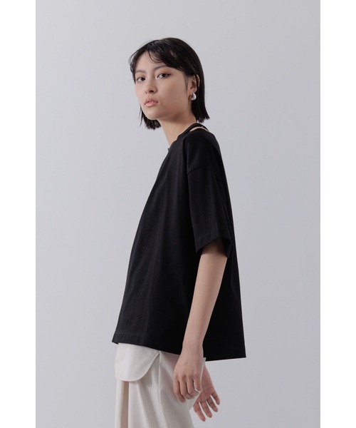 Limue(リミュ)の「カッティングデザインカットソー(Tシャツ/カットソー・レディース・カーキ/ブラック/ホワイト・FREE)」の16枚目の写真