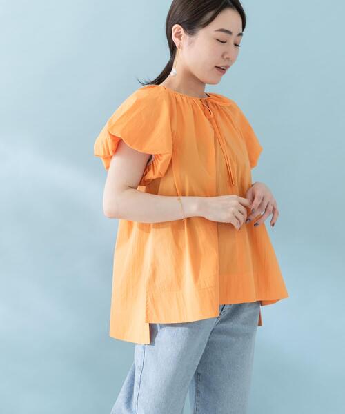 URBAN RESEARCH ROSSO WOMEN(アーバンリサーチ ロッソ)の「バルーンスリーブブラウス(シャツ/ブラウス・レディース・ホワイト/ブラック系その他/オレンジ・FREE)」の20枚目の写真