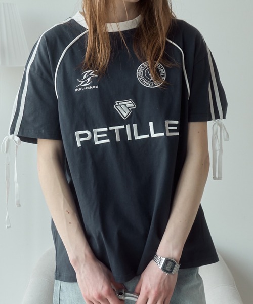 Birthday room(バースデイルーム)の「サイドラインゲームTシャツ(Tシャツ/カットソー・レディース・ホワイト/ライトブルー/ネイビー・FREE)」の3枚目の写真