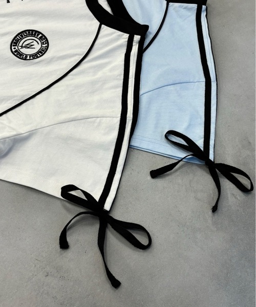 Birthday room(バースデイルーム)の「サイドラインゲームTシャツ(Tシャツ/カットソー・レディース・ホワイト/ライトブルー/ネイビー・FREE)」の5枚目の写真