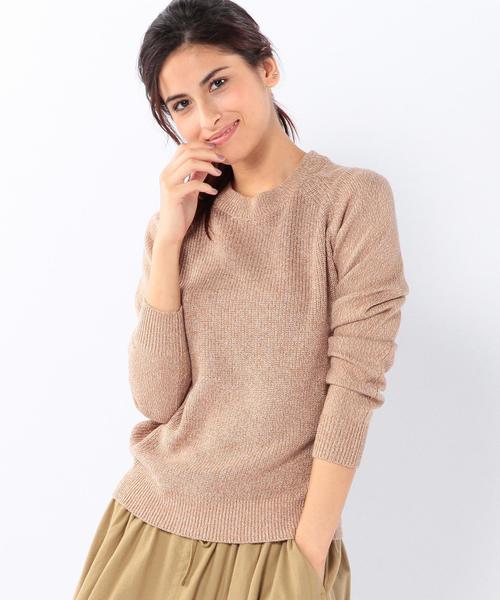 coen（コーエン）の「あぜ編みクルーネックニット（ニット/セーター・レディース・ネイビー/ベージュ/ホワイト・MEDIUM/LARGE）」の3枚目の写真