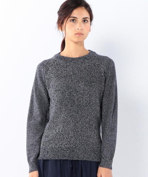 coen（コーエン）の「あぜ編みクルーネックニット（ニット/セーター・レディース・ネイビー/ベージュ/ホワイト・MEDIUM/LARGE）」の5枚目の写真