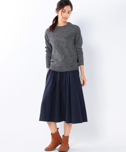 coen（コーエン）の「あぜ編みクルーネックニット（ニット/セーター・レディース・ネイビー/ベージュ/ホワイト・MEDIUM/LARGE）」の11枚目の写真