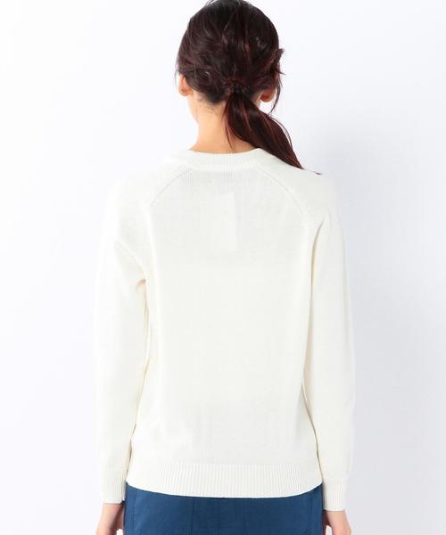 coen（コーエン）の「あぜ編みクルーネックニット（ニット/セーター・レディース・ネイビー/ベージュ/ホワイト・MEDIUM/LARGE）」の15枚目の写真