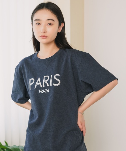 United Athle（ユナイテッドアスレ）の「【UNITED ATHLE】▲ロゴ クルーネック 半袖Tシャツ (PARIS FR24)（Tシャツ/カットソー・レディース・ネイビー/ブラック/ホワイト・L/S/M）」の3枚目の写真
