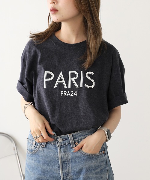 United Athle（ユナイテッドアスレ）の「【UNITED ATHLE】▲ロゴ クルーネック 半袖Tシャツ (PARIS FR24)（Tシャツ/カットソー・レディース・ネイビー/ブラック/ホワイト・L/S/M）」の11枚目の写真