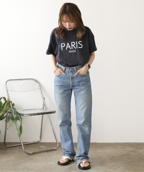 United Athle（ユナイテッドアスレ）の「【UNITED ATHLE】▲ロゴ クルーネック 半袖Tシャツ (PARIS FR24)（Tシャツ/カットソー・レディース・ネイビー/ブラック/ホワイト・L/S/M）」の12枚目の写真