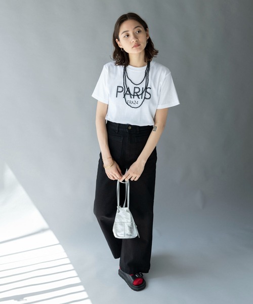 United Athle（ユナイテッドアスレ）の「【UNITED ATHLE】▲ロゴ クルーネック 半袖Tシャツ (PARIS FR24)（Tシャツ/カットソー・レディース・ネイビー/ブラック/ホワイト・L/S/M）」の18枚目の写真