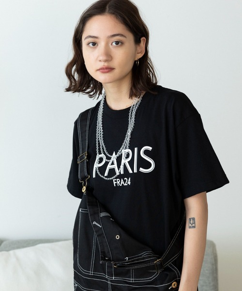 United Athle（ユナイテッドアスレ）の「【UNITED ATHLE】▲ロゴ クルーネック 半袖Tシャツ (PARIS FR24)（Tシャツ/カットソー・レディース・ネイビー/ブラック/ホワイト・L/S/M）」の19枚目の写真