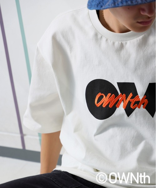 OWNth(オンス)の「ロゴ刺繍Tシャツ(Tシャツ/カットソー・レディース・ホワイト/ブラック・P/R)」の2枚目の写真
