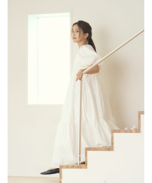 Stylevoice for xxx パフスリーブティアードワンピース Stylevoice for xxx ワンピース 「yuiさんコラボ」パフスリーブ