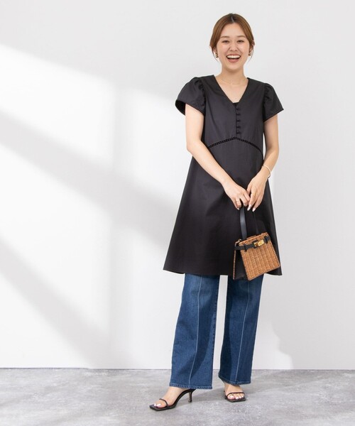 美品　NOLLEY'S 2.2万円　大人可愛い　フロントフリルワンピース リフ Riff 360°フリルが可愛い2WAY ワンピース 裾スリット