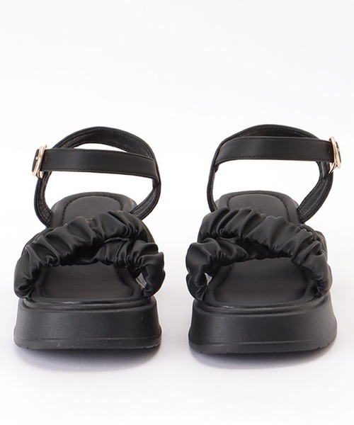 Lace Ladies（レースレディース）の「クロス シュシュ ベルト 厚底 ストラップ サンダル（サンダル・レディース・ブラック/アイボリー・24/23/24.5/ 25/22.5/23.5）」の11枚目の写真