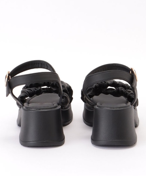 Lace Ladies（レースレディース）の「クロス シュシュ ベルト 厚底 ストラップ サンダル（サンダル・レディース・ブラック/アイボリー・24/23/24.5/ 25/22.5/23.5）」の8枚目の写真