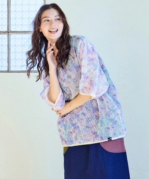 メッシュタイダイ染プリントS/STEE（Tシャツ/カットソー）｜go slow caravan（ゴースローキャラバン）