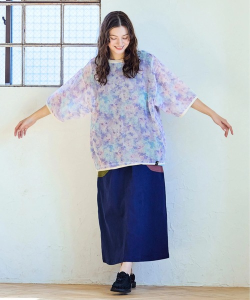 メッシュタイダイ染プリントS/STEE（Tシャツ/カットソー）｜go slow caravan（ゴースローキャラバン）