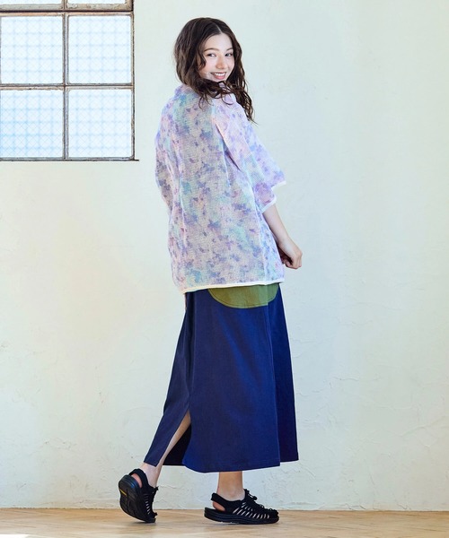 メッシュタイダイ染プリントS/STEE（Tシャツ/カットソー）｜go slow caravan（ゴースローキャラバン）