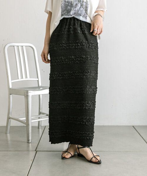 mystic（ミスティック）の「【2サイズ/3色展開】newカットジャガードスカート（スカート・レディース・ブラック/イエロー/アイボリー・2/1）」の19枚目の写真