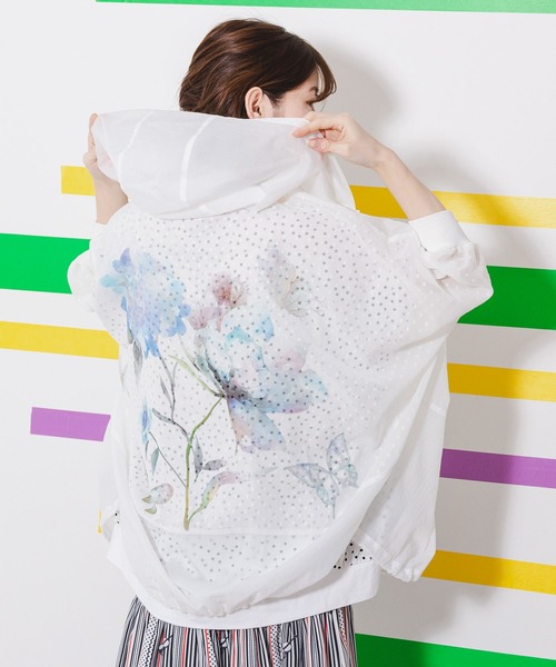 iS ScoLar（イズスカラー）の「542227：紫陽花とバラプリント シアー