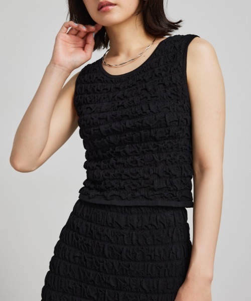 rienda（リエンダ）の「ポップコーンニットトップス（ニット/セーター・レディース・ピンク/ホワイト/ブルー/ブラック・FREE）」の3枚目の写真