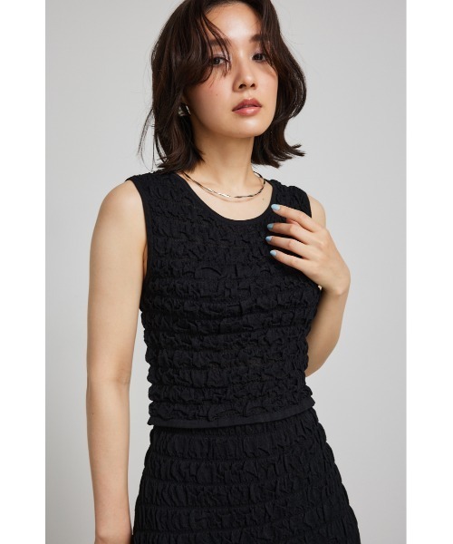 rienda（リエンダ）の「ポップコーンニットトップス（ニット/セーター・レディース・ピンク/ホワイト/ブルー/ブラック・FREE）」の5枚目の写真