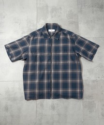 FUSE（フューズ）の「オンブレーチェックジップハーフスリーブシャツ（シャツ/ブラウス）」