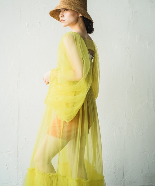 ORIENT MILLINERY（オリエント ミリナリー）の「SHKA【ｼｯｶ】ヴィンテージネグリジェ風ドレス（ワンピース・レディース・パープル/ホワイト/ブラック/テラコッタ/イエロー・FREE）」の5枚目の写真