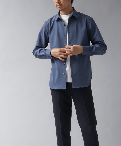 NOLLEY’S（ノーリーズ）の「【ACTIVE SECT】《限定展開 / 速乾 / 防シワ》”ALL TIME DRY” レギュラーシャツ（シャツ/ブラウス・メンズ・ベージュ/ダークネイビー/ブラック/サックスブルー・L/M/S）」の9枚目の写真